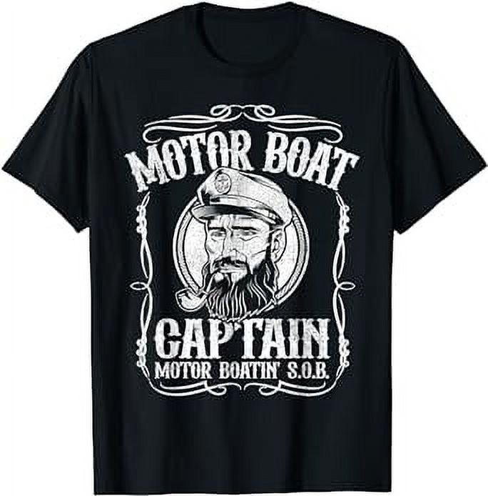 Motor Boat Captain Funny Pontoon Boating Motor Boatin Lake TShirt