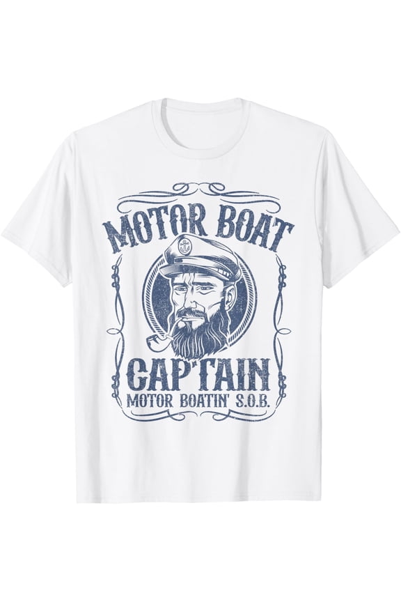 Motor Boat Captain Funny Pontoon Boating Motor Boatin Lake T-Shirt