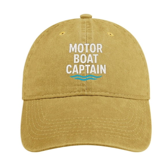 Motor Boat Captain Sand Colour Baseball Cap for Men Women, Adjustable Snapback Hats Cotton Hat