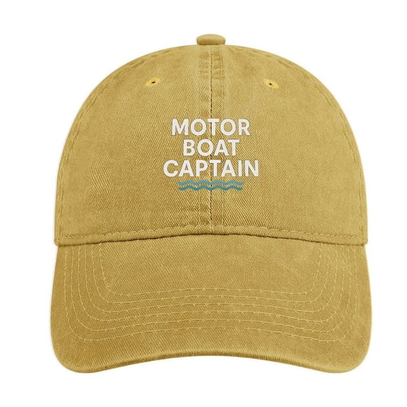 Motor Boat Captain Sand Colour Baseball Cap for Men Women, Adjustable Snapback Hats Cotton Hat