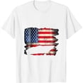 thumbnail image 1 of Motor Boat Patriotic USA American Flag 4th of July Gift Womens T-Shirt White, 1 of 5