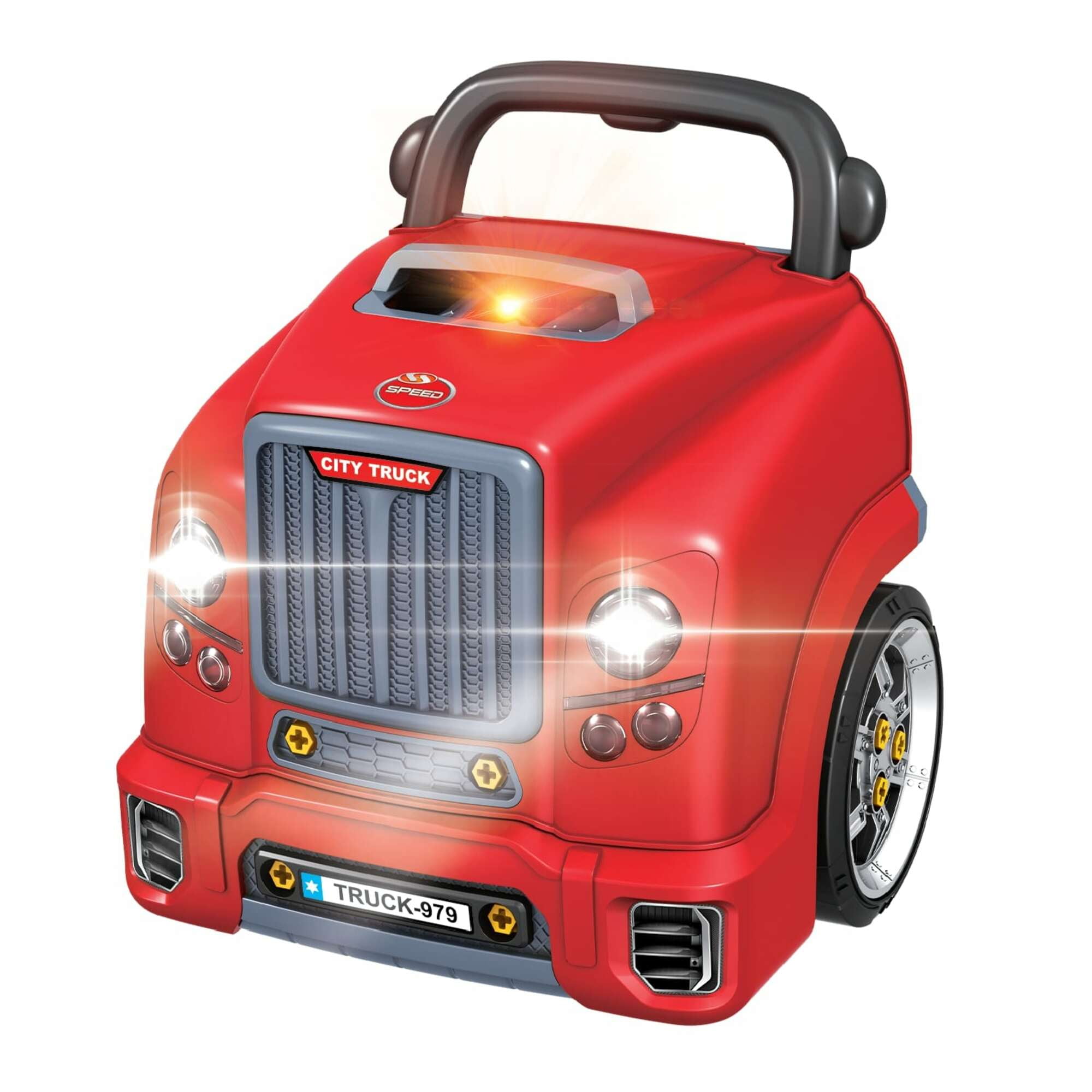 Motor Car Engine Red City Truck Take Apart & Rebuild