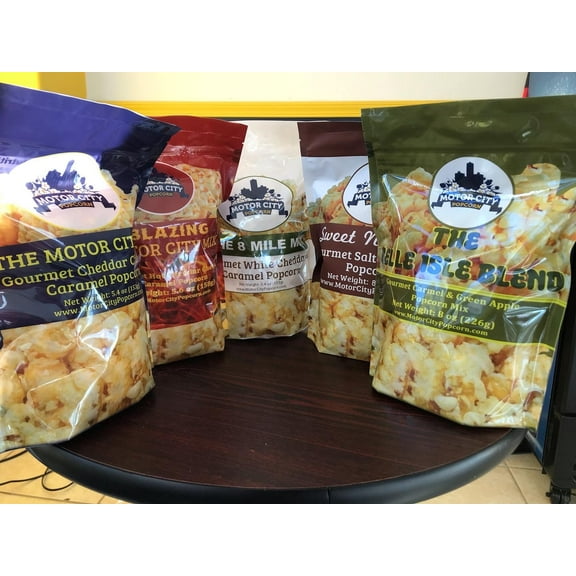 Motor City Popcorn Sweet N' Salty 7oz Salted Caramel 3-Pack Bundle