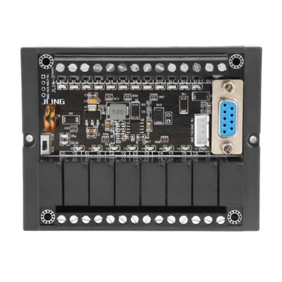 Motor Controller PLC Programmable Controller FX1N TO 20MR Programmable Relay Delay Module with Shell Motor Regulator,1 * Industrial Control Board,black