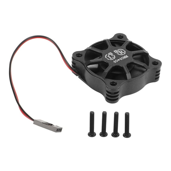 Motor Cooling Fan Aluminum Alloy Fast Heat Dissipation Cooling Fan with Metal Mesh Cover for 1/10 1/12 1/8 Car Black
