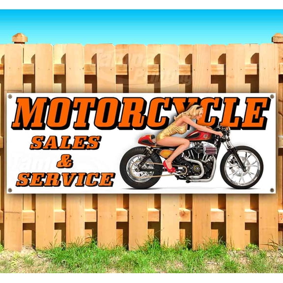 Motor Cycle Sales And Service 13 oz Vinyl Banner With Metal Grommets