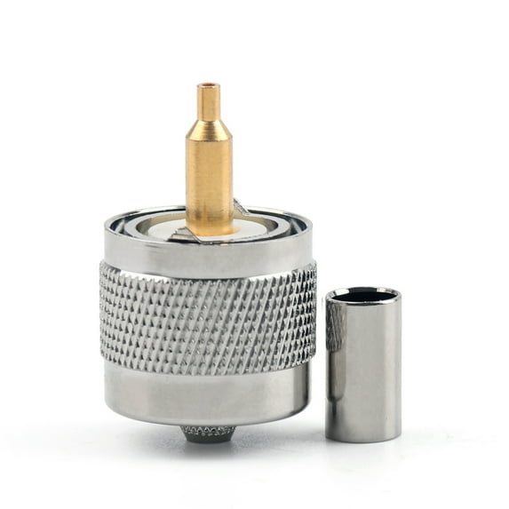 Motor Genic 10Pcs Connector UHF Male PL259 Plug Crimp RG58 RG142 LMR195 RG400 Cable Straight