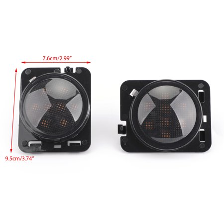Motor Genic 2x Front Fender Parking Side Marker LED Turn Light For Jeep Wrangler JK 07-15 AM