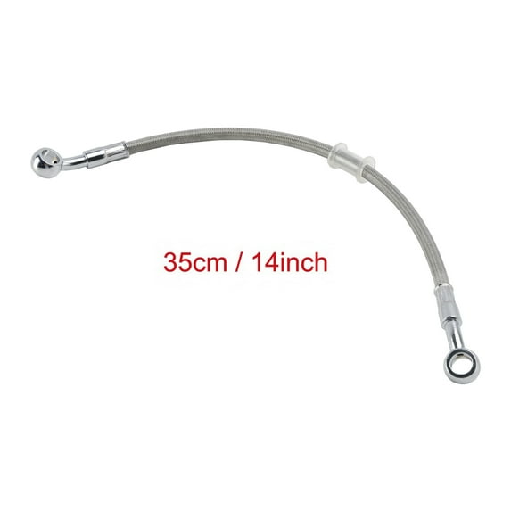 Motor Genic 35cm/14" M10 Brake Oil Hose Line Banjo Fitting Stainless Steel End