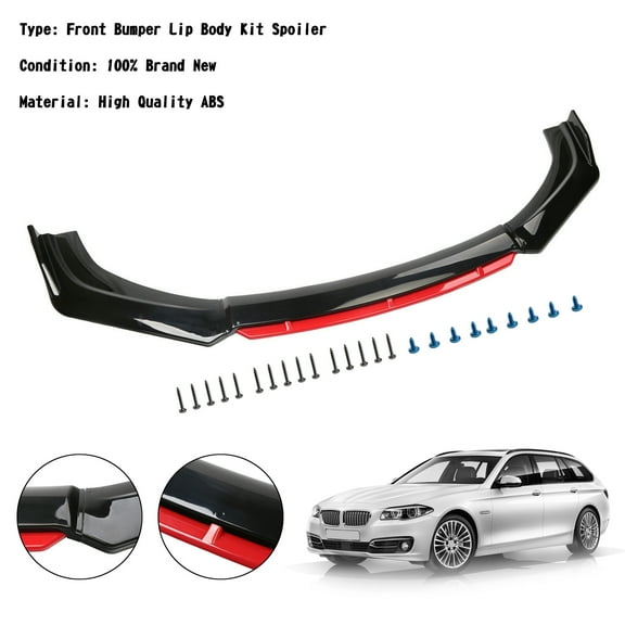 Motor Genic 4PCS Universal Car Front Bumper Lip Body Kit Splitter Spoiler Diffuser Protector