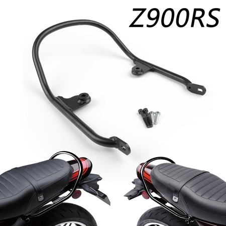 Motor Genic Black Passenger Grab Bar Rear Carrier Luggage Rack For Kawasaki Z-900RS 2018