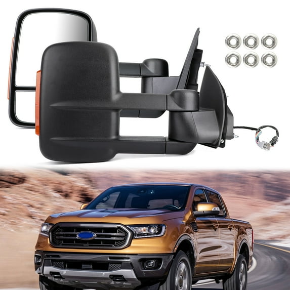 Motor Genic Extendable Towing Mirrors For Ford Ranger MK PX XL XLT XLS Wildtrak 2012-ON