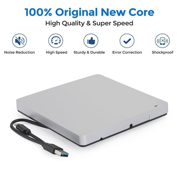 Motor Genic External DVD Drive Type-C USB 3.0 Player Slot-in Burner Writer for Laptop PC Mac