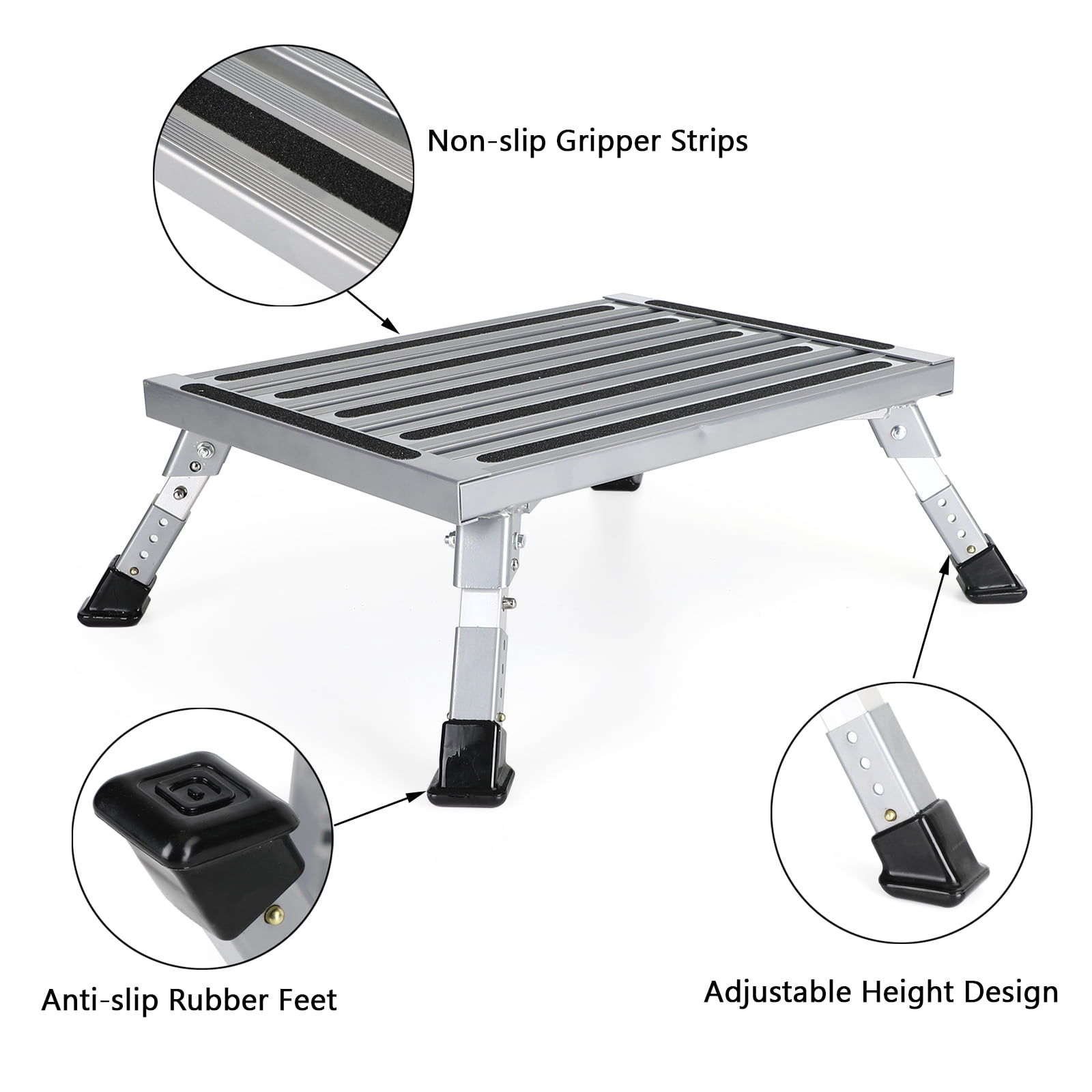 Motor Genic Folding Aluminum Platform RV Step Stool Trailer Camper ...