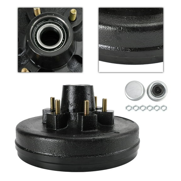 Motor Genic Grease Trailer Hub and Drum Assembly for 5.2&6K Axles-12"-6 on 5-1/2-Pre-Greased
