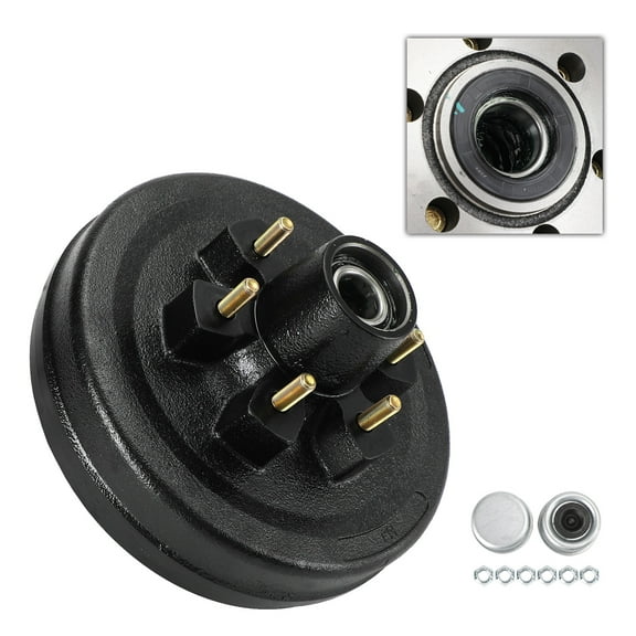 Motor Genic Grease Trailer Hub and Drum Assembly for 5.2&6K Axles-12"-6 on 5-1/2-Pre-Greased
