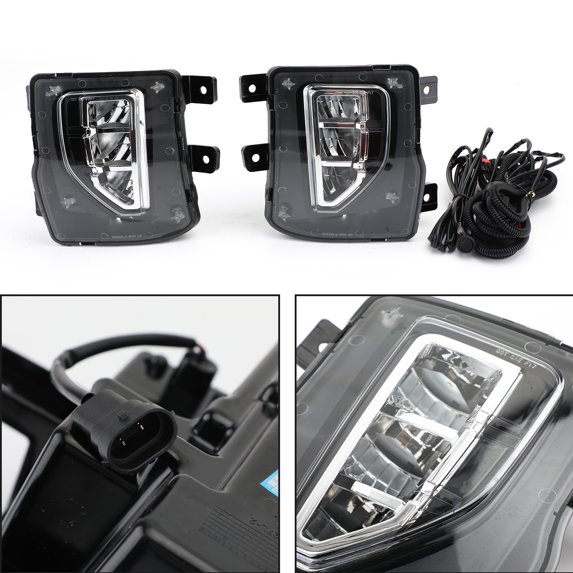 Motor Genic LED Clear Lens Fog Light For Chevy Silverado 1500 Switch Wire Harness 2016-2018