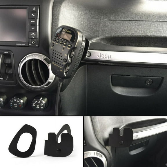 Motor Genic Mic Mount Holder Passenger Grab Bar for Jeep Wrangler JK 2011-up 75WXST CB Radio