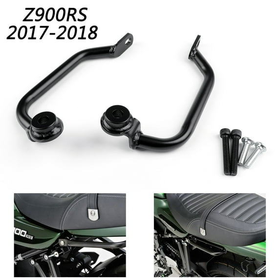 Motor Genic Passenger Rear Seat Handle Grab Bar Hand Rail For Kawasaki Z900RS 2017-18 Black