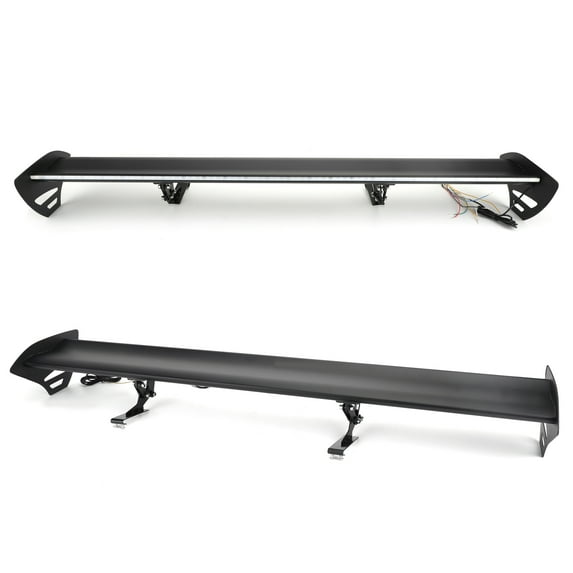 Motor Genic Universal Hatch Adjustable Aluminum Rear Trunk Wing Racing Spoiler With LED