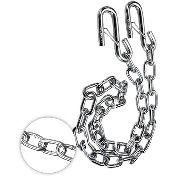 Motor God Trailer Hitch Safety Chain with S-Hook and Latch, Steel (Single) (3000 lb Capacity)