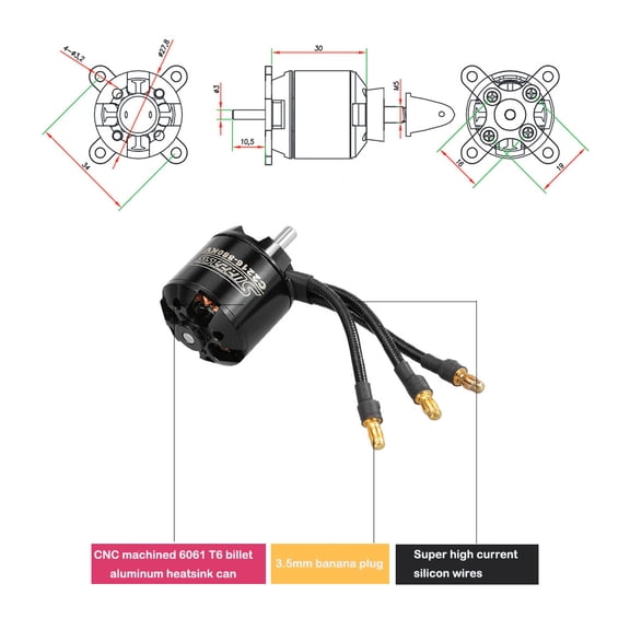 Motor Goolsk 2216 880KV 14 Poles Brushless Motor For Rc Airplane Fixed-wing Multicopter F450 Quadcopter