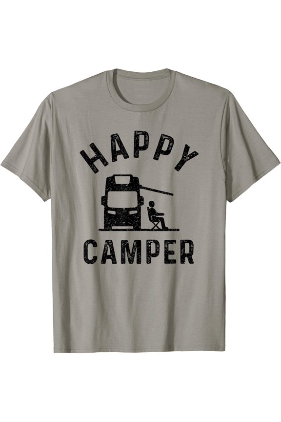 Motor-Home RV Stuff Men Happy Camper T-Shirt