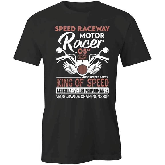 Motor Racer T-Shirt | Cool Motorcycle Black Tee Gift