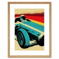 thumbnail image 1 of Motor Racing Car Driver Pop Art Graphic Artwork Framed Wall Art Print 9X7 Inch, 1 of 5