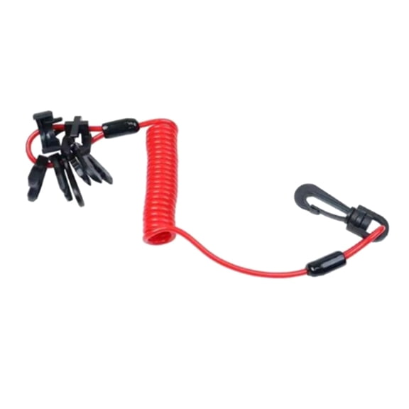 Motor Safety Tether With Locking Keys Quick Engine Shutoff For Marine Emergencies Situations