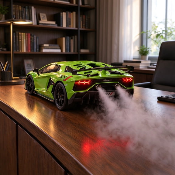 Motor Scent Car Shaped Desk Humidifier, 1:24 Scale Porsche 911 GT3 RS, Lamborghini SVJ & Audi RS6 Cool Mist Aroma Diffuser with LED Lights, USB Powered