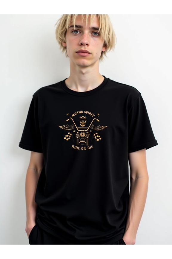 Motor Spirit Ride or Die Tee mens Crew neck T-shirts black short funny Weekend casual wear Hip-hop street style Funny Unisex Shirt Printed tshirts