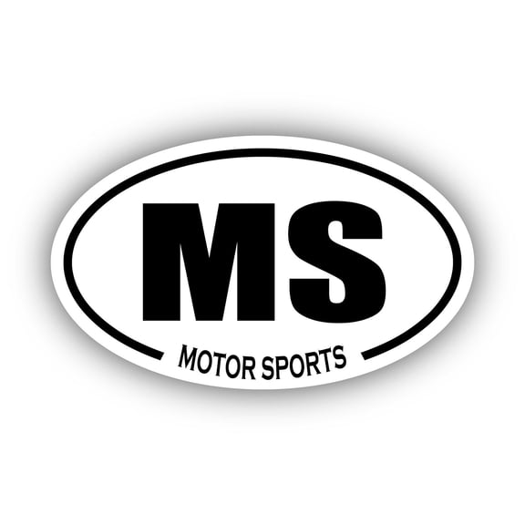 Motor Sports MS Oval Bumper Sticker 3M Vinyl Decal 3 in x 5 in