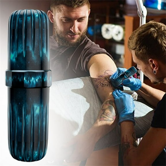 Motor Tattoo Machine (Liner & Shader 2-In-1) - Camouflage Blue - Machine Kit for Beginners Starlight Short Plastic Pen with Motor and Shading, 1 Motor Tattoo Machine (Liner & Shade Makeup Organizers