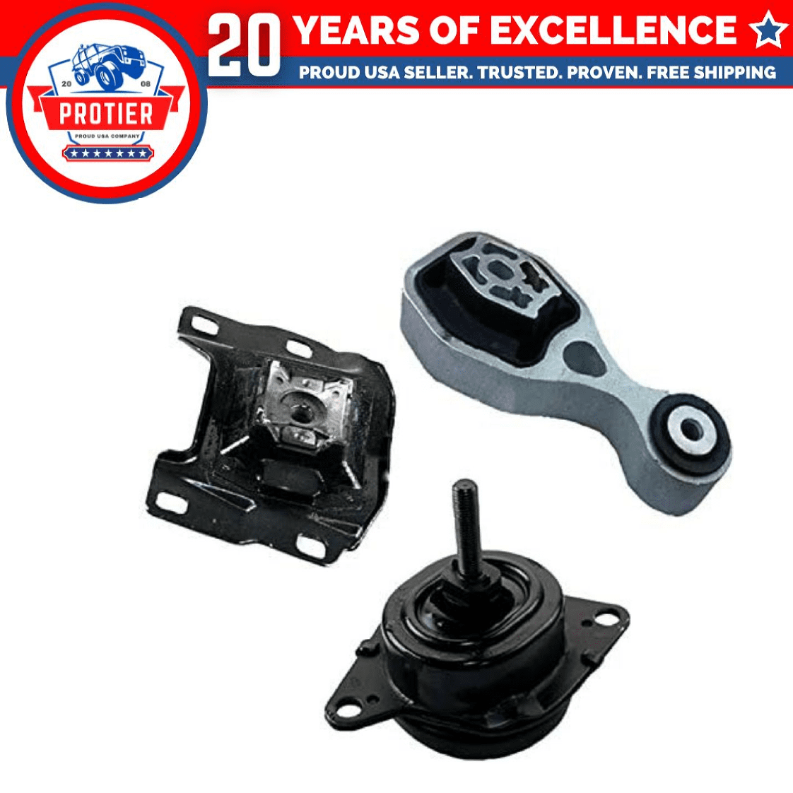 Motor & Torque Strut & Trans Mount 3PCS Set Fit 1619 Ford Explorer 2