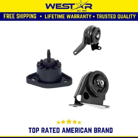 Motor & Trans Mount 3PCS Compatible for 94-03 Chevy S10 / GMC Sonoma Pickup 2.2L Auto Trans Replaces 2957