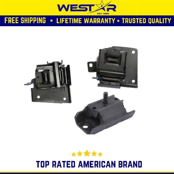 Motor & Trans Mount 3PCS Set Compatible for 1996-1998 Chevrolet C1500 / GMC C1500 4.3L Replaces 3028 3044 2811