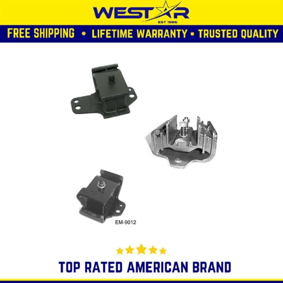 Motor & Trans Mount 3PCS Set Compatible for 1998-2004 Nissan Frontier 2.4L 4WD Replaces 8276 9012 8964