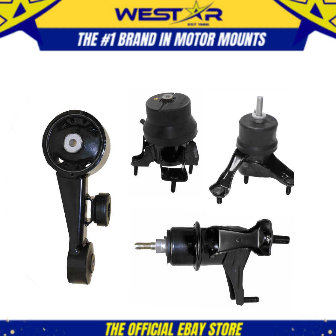 RC Auto Parts 3-Piece Engine & Transmission Mount Set – Fits 1988-1991 Toyota Camry / Lexus ES250 2.5L