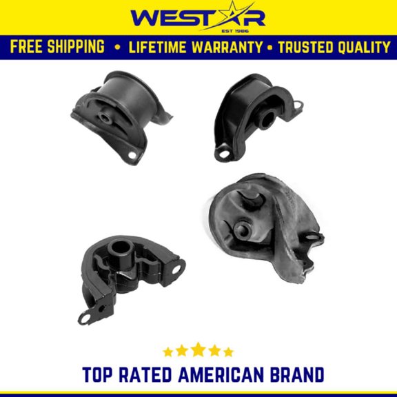 Motor & Trans Mount 4Pcs Set Compatible fors 92 - 95 Honda Civic 1.5L Compatible for Auto Trans Replaces 8010 8027 8028 8330