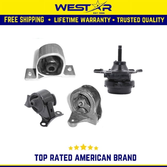Motor & Trans Mount Compatible for 01-05 Honda Civic / Acura EL1.7L Compatible for Auto Trans Set 4PCS Replaces 8988 9016 9204 8973