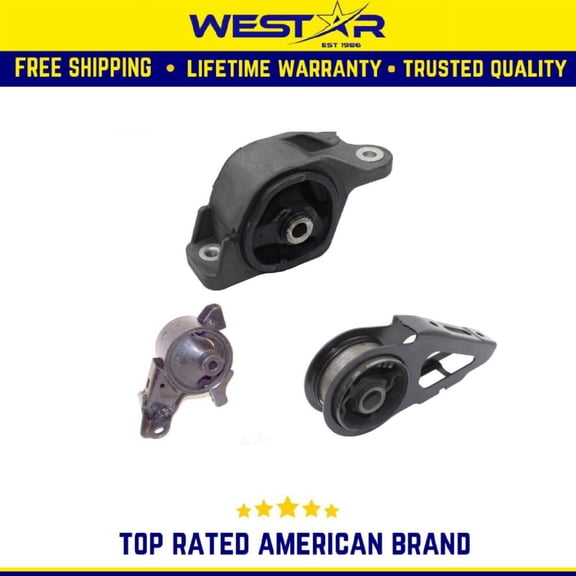 Motor & Trans Mount Set 3PCS Compatible for 2007 - 2008 Honda Compatible for 1.5L Compatible for Manual Trans Replaces 9250 9286 9437