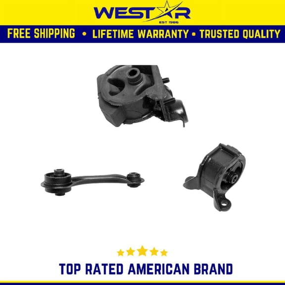 Motor & Trans Mount Set Compatible for 1990-1993 Honda Accord 2.2L / A6509 A6519 A6512 3PCS Replaces 8002 8023 8015