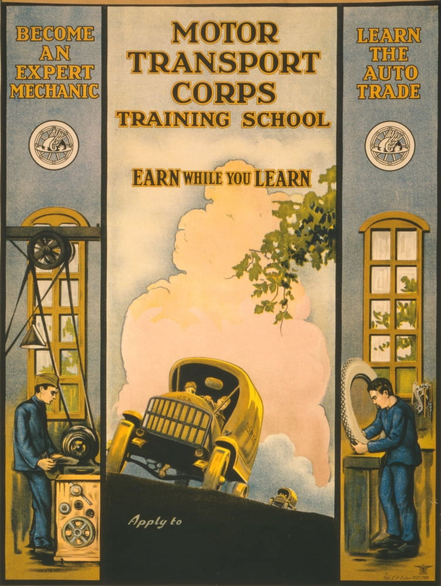 Motor Transport Corps 1919 Canvas Art - Sgt ER Euler (24 x 36)