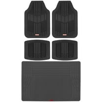 Motor Trend FlexTough Black Floor Mats for Cars & Cargo Mat Full Set - All Weather Front & Rear Rubber Automotive Floor Mats & Cargo Liner for SUV, Car, & Van - Interior Trunk Mat & Floor Cover