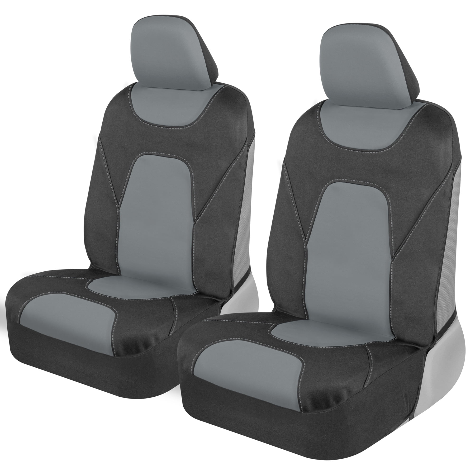 Motor Trend AquaShield Car Seat Covers for Front Seats Gray Waterproof Seat Covers for Cars Trucks SUV