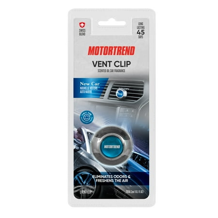 Motor Trend AF-301 (8 Count) Car Air Freshener Vent Clip for Car Truck Van SUV, Home & Kitchen, Long Lasting Odor Eliminator, Scented Oil Fragrance Diffuser - New Car Scent, 8 Count