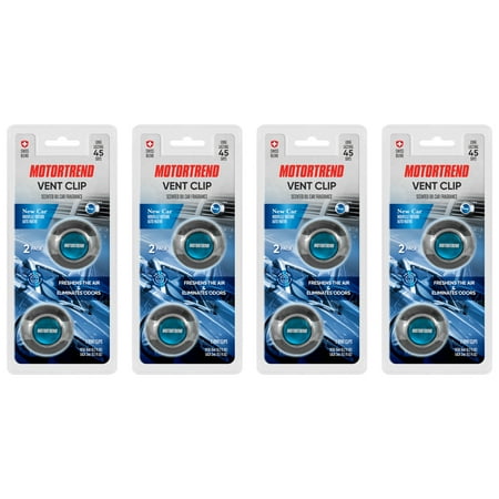Motor Trend AF-302 (8 Count) Car Air Freshener Vent Clips for Car Truck Van SUV, Home & Kitchen, Long Lasting Odor Eliminator, Scented Oil Fragrance Diffuser - New Car Scent, 8 Count