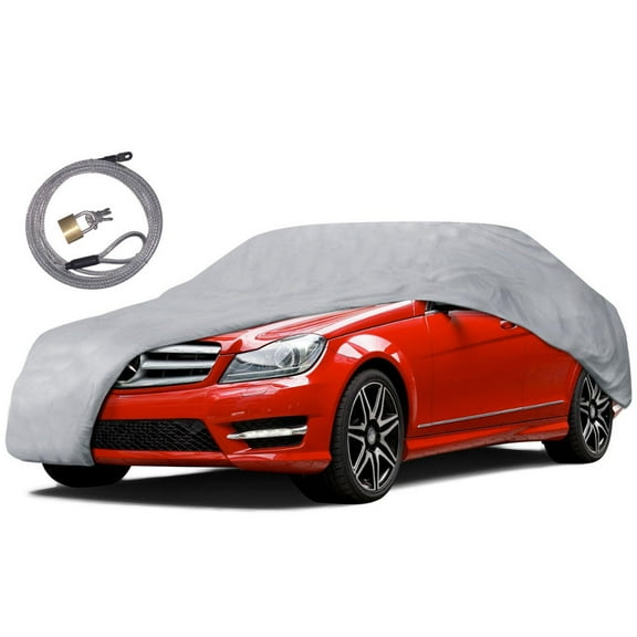 Motor Trend All Weather Proof Universal Fit Car Cover - UV, Water Proof (Gray) (Fits up to 190")