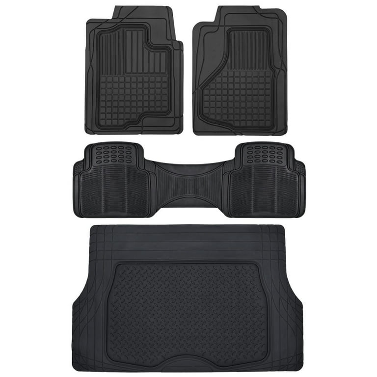 Black Heavy Duty Rubber Floor Mats For Car Suv Truck All Weather